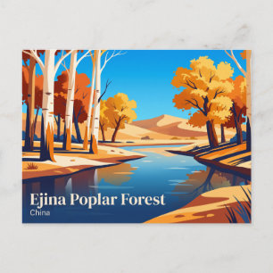 Ejina-Pappelwald China Postkarte