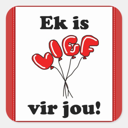 Ek is lebenf vir jou quadratischer aufkleber (Vorderseite)
