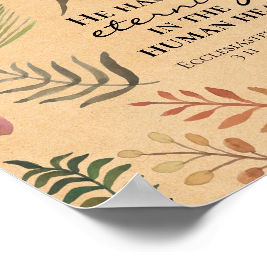 Ekclesiastes 3:11 Er hat Set Ewigkeit im Herzen Poster (Ecke)