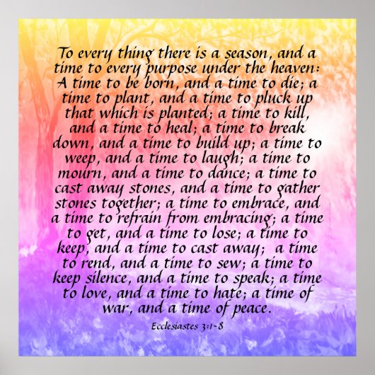 Ekclesiastes 3:1-8 poster (Vorne)