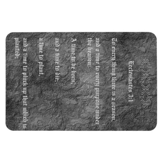 Ekclesiastes 3:1 Beklemmte alte Textur ohne Tränen Magnet (Horizontal)