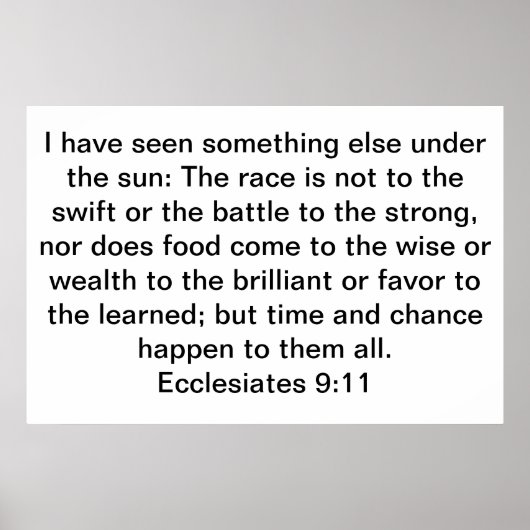 Ekclesiastes 9:11 poster (Vorne)