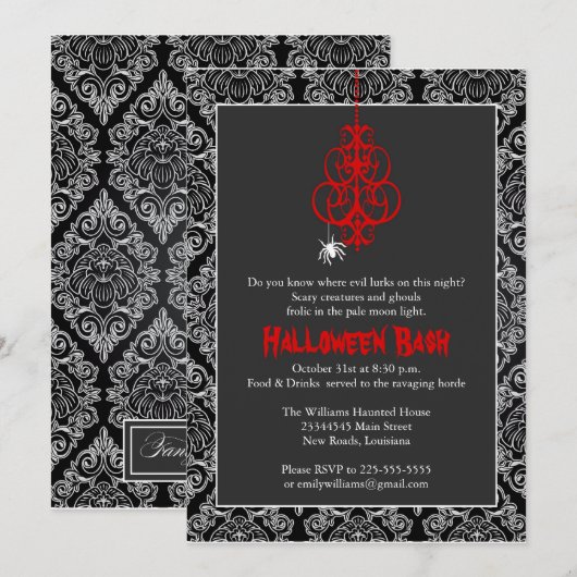 Ekel erregender Halloween-Bash Einladung (Vorne/Hinten)