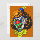 ekelhaft böser Clown Postkarte (Vorne/Hinten)
