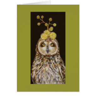 Ekewaka die pueo Eule mit Akazie kona Hutkarte