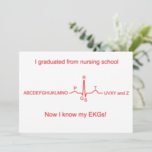 EKG-Abschluss-Karte der Krankenpflegerschule Einladung (Stehend Vorderseite)