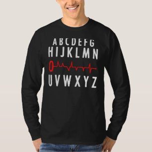 Ekg Alphabet Heartbeat für den Cardiologen Electro T-Shirt