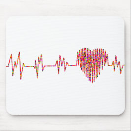 EKG für Herzschrittüberwachung mit Herz Mousepad