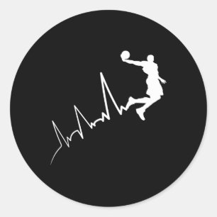 Ekg Häufigkeit von Bysketbyll Spieler Heartbeat Du Runder Aufkleber