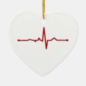 EKG Heartbeat Hanging Heart Ornament individuell a (Vorne)