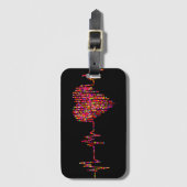 EKG Herzkrankenschwester Dr. red black Gepäckanhänger (Vorderseite Vertikal)