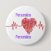 EKG Herzkranzkrankheit Button (Vorderseite)
