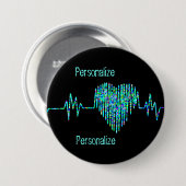 EKG Herzkranzkrankheit Button (Vorne & Hinten)