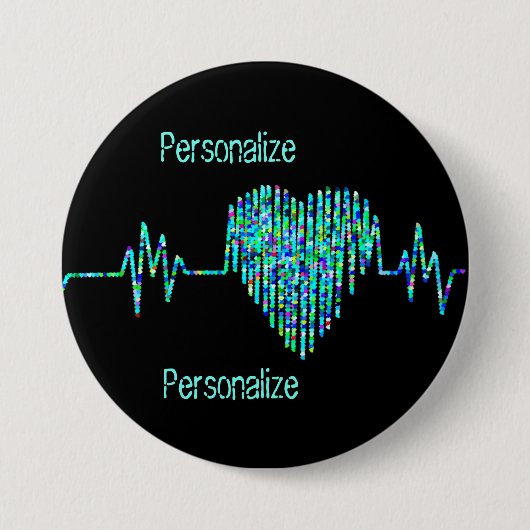 EKG Herzkranzkrankheit Button (Vorderseite)