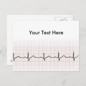 EKG Herzschlag auf Graphen Papier, Puls PhD (Arzt) Postkarte (Vorne/Hinten)