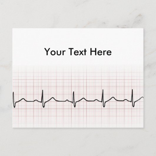 EKG Herzschlag auf Graphen Papier, Puls PhD (Arzt) Postkarte (Vorderseite)