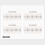 EKG Herzschlag auf Graphen Papier, Puls PhD (Arzt) Rechteckiger Aufkleber (Blatt)