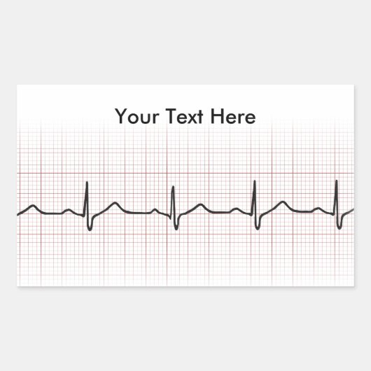 EKG Herzschlag auf Graphen Papier, Puls PhD (Arzt) Rechteckiger Aufkleber (Vorderseite)
