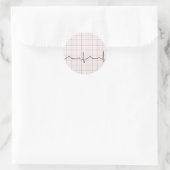 EKG Herzschlag auf Graphen Papier, Puls PhD (Arzt) Runder Aufkleber (Tasche)