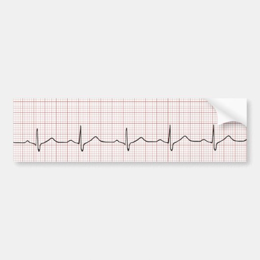 EKG Herzschlag auf Zeichenpapier mit Autoaufkleber (Vorne)