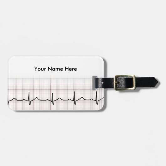 EKG Herzschlag auf Zeichenpapier mit Gepäckanhänger (Vorderseite horizontal)