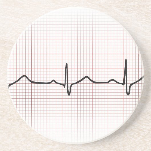 EKG Herzschlag auf Zeichenpapier mit Getränkeuntersetzer (Vorne)