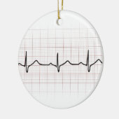 EKG Herzschlag auf Zeichenpapier mit Keramikornament (Links)