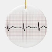 EKG Herzschlag auf Zeichenpapier mit Keramikornament (Hinten)