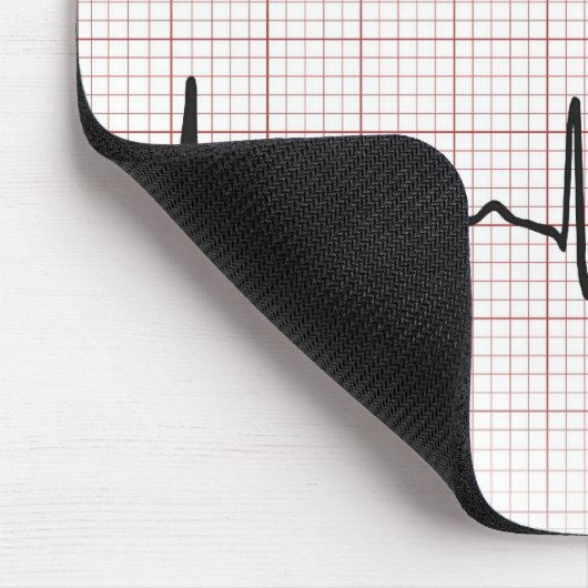 EKG Herzschlag auf Zeichenpapier mit Mousepad (Ecke)