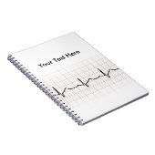 EKG Herzschlag auf Zeichenpapier mit Notizblock (Rechte Seite)
