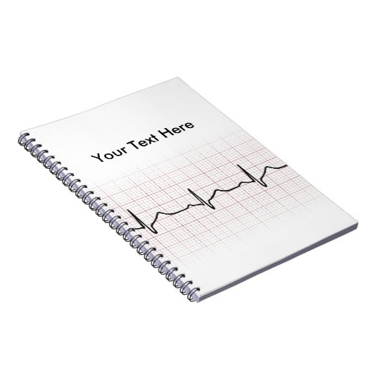 EKG Herzschlag auf Zeichenpapier mit Notizblock (Rechte Seite)