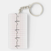 EKG Herzschlag auf Zeichenpapier mit Schlüsselanhänger (Rückseite)