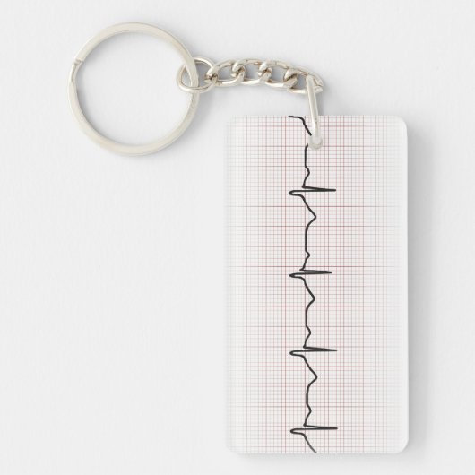 EKG Herzschlag auf Zeichenpapier mit Schlüsselanhänger (Vorderseite)