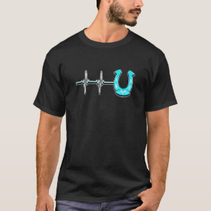 Ekg-Herzschlag-Grafik Pferdeliebhaber Reitsport Re T-Shirt