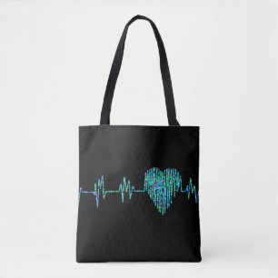 Ekg Herzstück medizinische schwarz-türkisfarbene K Tasche