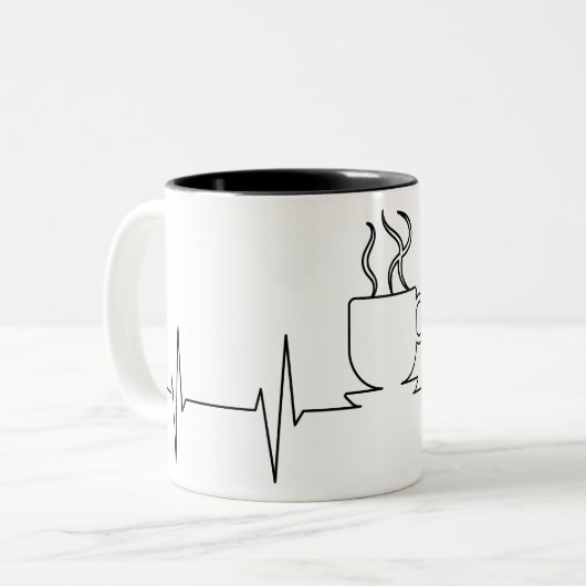 Ekg Kaffee Zweifarbige Tasse (Vorderseite Links)