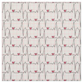 EKG Kariert auf Weiß Stoff (Muster)