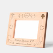 EKG Line and Medical Symbols Nurse Abschluss Geätzte Rahmen (Links)