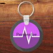 EKG Line Medical lila Schlüsselanhänger (Vorderseite)