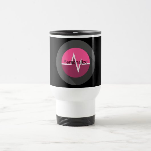 EKG-Line Medical Pink Travel Becher Reisebecher (Mittel)