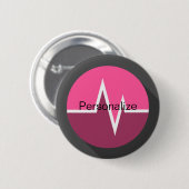 EKG-Line Medizin dr Krankenschwester pink schwarz Button (Vorne & Hinten)