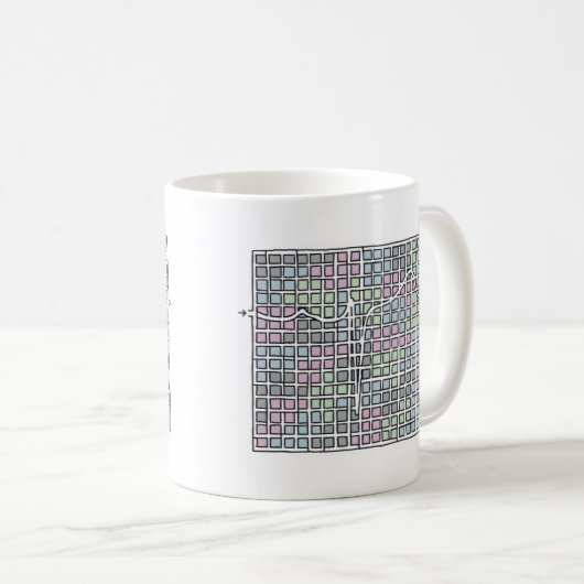 EKG Maze-Tasse Kaffeetasse (VorderseiteRechts)