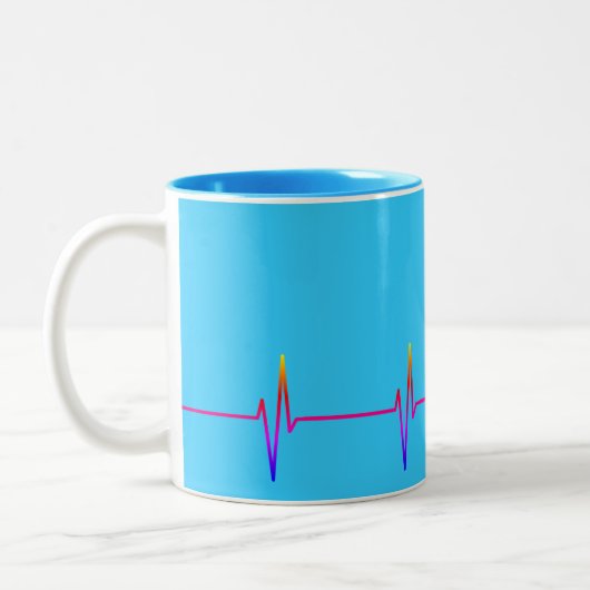 EKG mit individuelle Name Zweifarbige Tasse (Links)