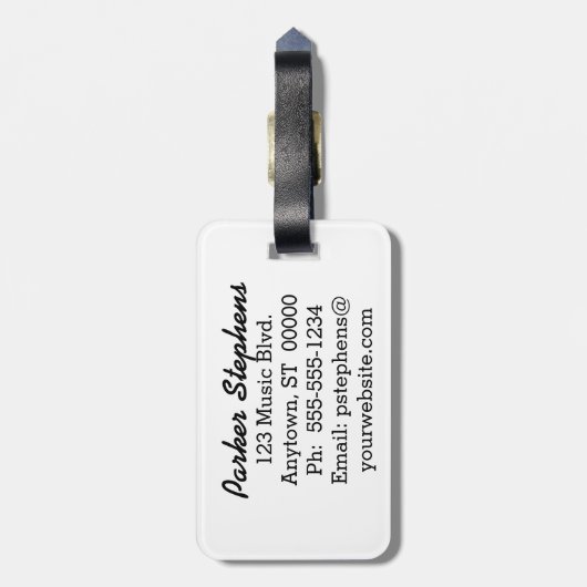 EKG Musik-Kerbe Gepäckanhänger (Rückseite vertikal)