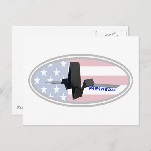 EKG Paramedic USA Postkarte (Vorne/Hinten)