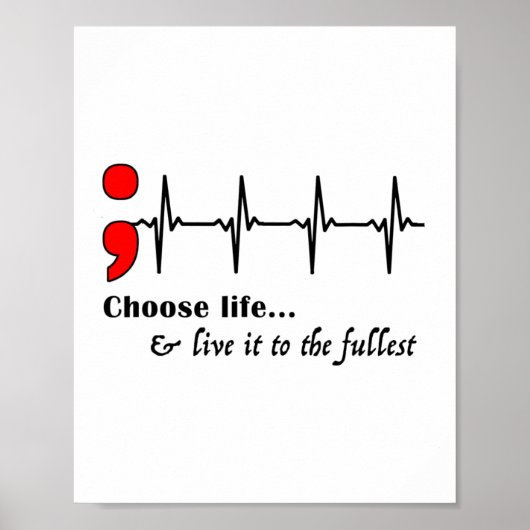 Ekg Semicolon Suicide Awareness Prevention Poster (Vorne)