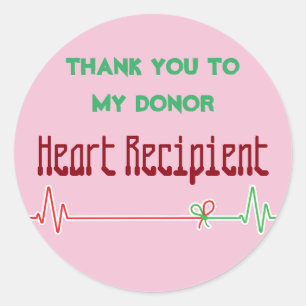 EKG Spender Herztransplantationsempfänger individu Runder Aufkleber