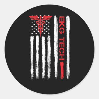 Ekg Technischer Elektrokardiograph Tech American F Runder Aufkleber