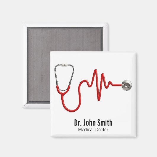 EKG Wave EKG Heartbeat Line Medical Stethoscope Magnet (Vorderseite/Rückseite)