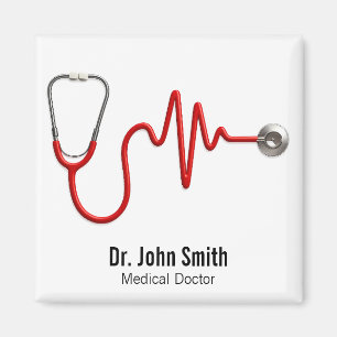 EKG Wave EKG Heartbeat Line Medical Stethoscope Magnet